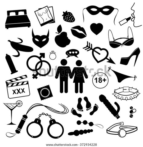 Collection Sex Icons On White Background Stock Vector Royalty Free