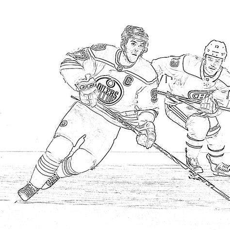 Coloring Hockey Nhl Pages Printable Comments Coloringhome Sketch