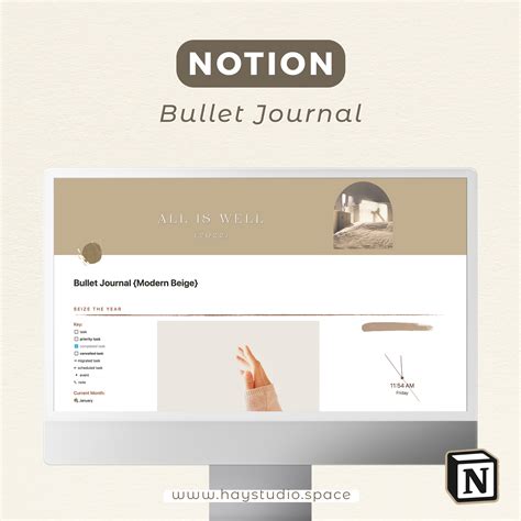 How To Create A Notion Bullet Journal Free Notion Template Hay Studio