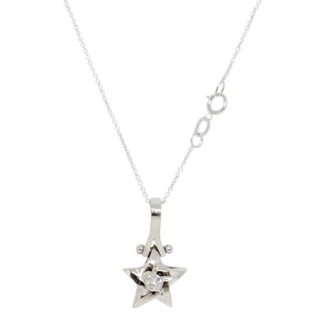 Diamond Star Pendant Necklace Oliver Jewellery