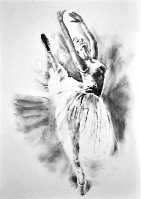 Ethereal Black And White Ballerina Poster 1 By Diana Van