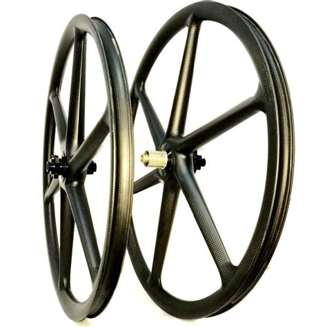 29er Carbon Fiber 6 Spokes Wheel Mountain Bicycle Wheelset 3kud Glossy
