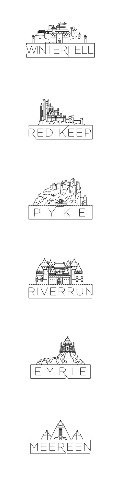 Minimal Game of Thrones Castles | Game of thrones castles, Game of thrones tattoo, Game of ...