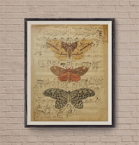 Vintage Music Sheet Music Sheets Butterfly Art Musical Notes Old