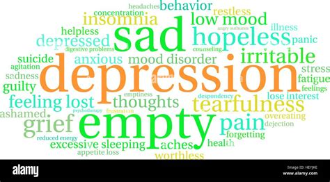 Depression Word Cloud On White Hi Res Stock Photography And Images Alamy