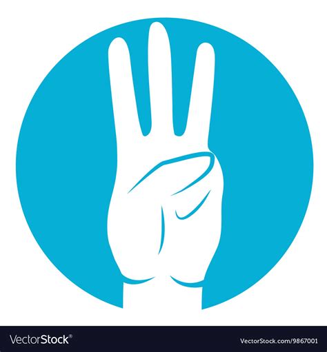 Three Fingers Icon Royalty Free Vector Image Vectorstock