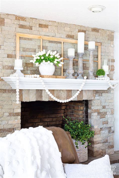 How I Decorated My Fireplace Mantel For Summer In 2021 Fireplace