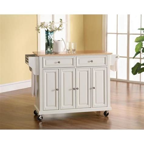 Home styles kitchen island is constructedhome styles kitchen island is constructed of solid hardwoods and engineered wood with a rich white finish. Crosley Full Size White Kitchen Cart with Natural Wood Top ...