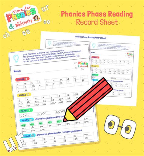 Phonics Phase Reading Record Sheet Mrs Mactivity