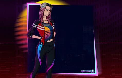 Wallpaper Girl Figure Music Background Art 80s Neon