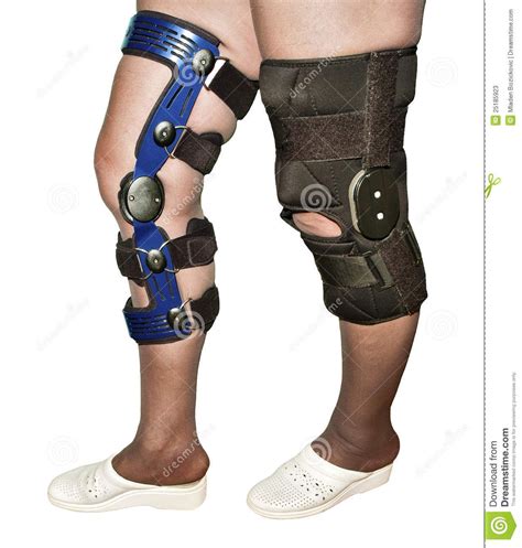 Females Legs In Two Different Types Of Knee Braces Used After Knees
