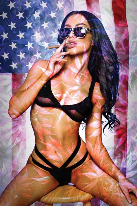 Smokin Body By Daveed Benito Hot Girl Weed Poster 12x18