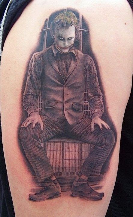 Beautiful heath ledger joker portrait tattoo on arm. Heath Ledger Joker Tattoo Tattos | tattoos picture joker ...