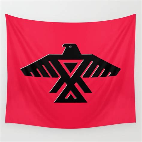 Thunderbird Emblem Of The Anishinaabe People Black On Red Wall