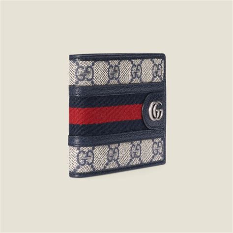 Ophidia Gg Wallet In Beige And Blue Gg Supreme Gucci Sg