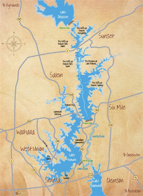 Map Of Lake Keowee Sc Ailina Laurette