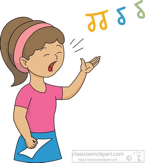 Music Girl Singing With Notes In Air Clipart 616132 Classroom Clipart