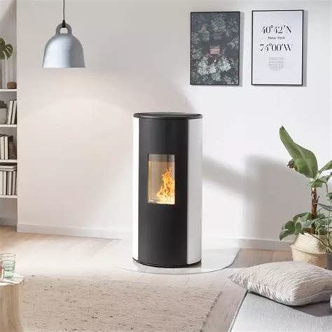 Pellet Heating Stove Cos­mo Rika Floor Mounted Contemporary Metal