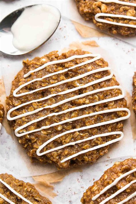 Healthy Iced Gingerbread Oatmeal Cookies Amys Healthy Baking