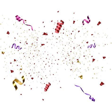 Explosion De Confettis éclaté Rubans Volants De Couleur Et Banderoles