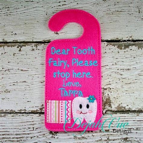 Tooth Fairy Door Hanger Ith Embroidery Design By Dejahvuedesigns