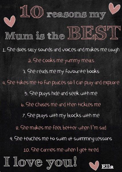10 reasons my mum mom is the best poster by claireschalkboards 10 reasons cool posters