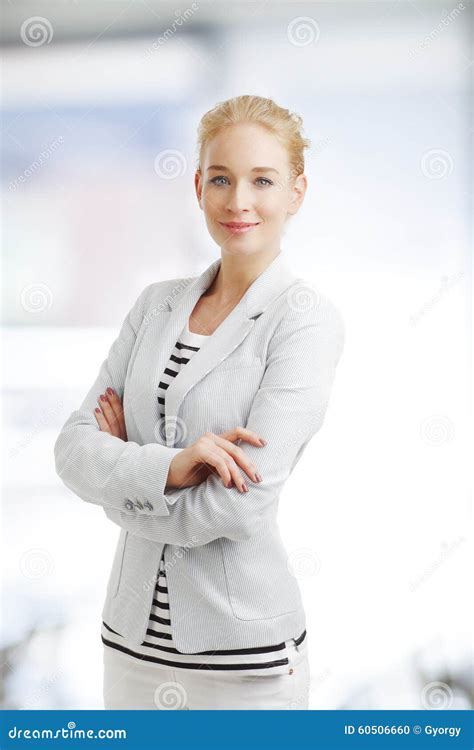 Smiling Businesswoman Stock Photo Image Of Businesswoman 60506660