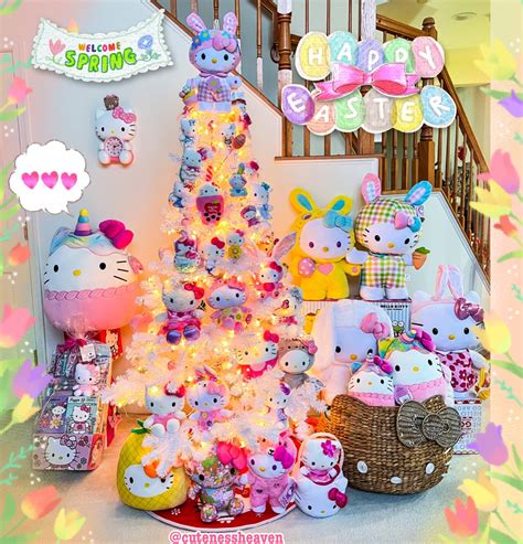Here’s My Super Quickly Decorated Hello Kitty Easter Tree 😍🐣💗💗💗 I Still Need To Find My Egg