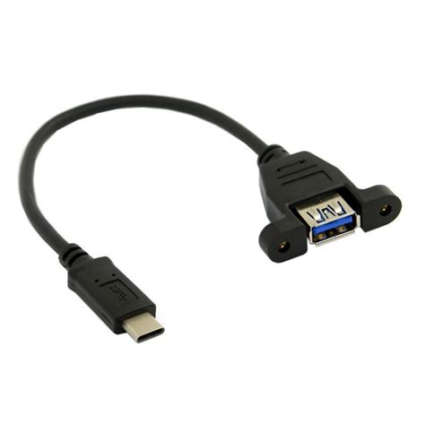 usb 3 1 type c male to usb 3 0 type a female panel mount cable otg moddiy