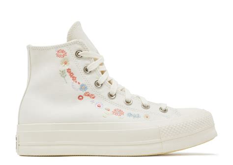 Wmns Chuck Taylor All Star Lift Platform Embroidered Floral Egret