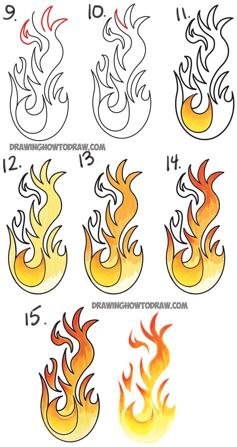 How To Draw Flames Step By Step