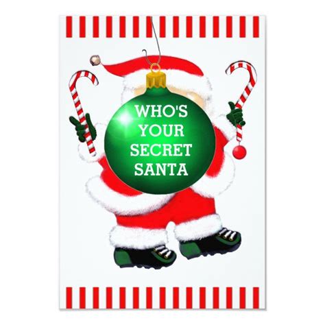 Secret Santa Christmas Cards Santa T Tags Secret