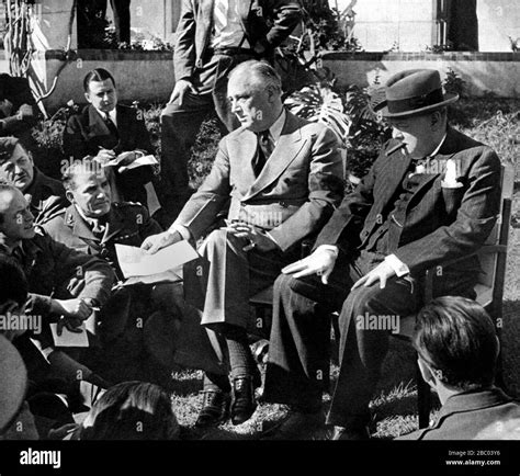 Winston Churchill With President Roosevelt For The Casablanca Talks In Morocco 24th January