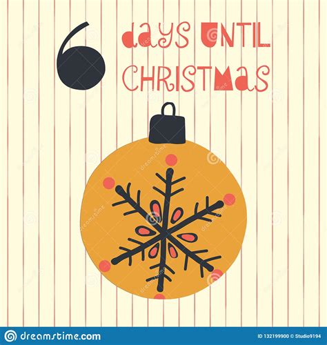 6 Days Until Christmas Vector Illustration Christmas