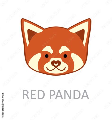 Red Panda Face Design Template Stock Vector Adobe Stock