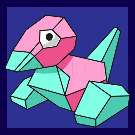 How To Draw Porygon Step By Step Drawing Guide By Dawn Dragoart