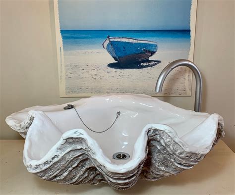 Giant Clam Shell Bathroom Sink Wash Basin Vessel Bowl Ubicaciondepersonascdmxgobmx