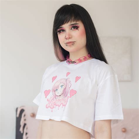 Lewd E Girl Crop Top Sexy Anime Cosplay Yami Kawaii Shirt Etsy Uk