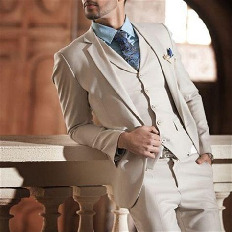 Ivory Cream Costume Homme Men Suits For Wedding 3piecesjacketpant