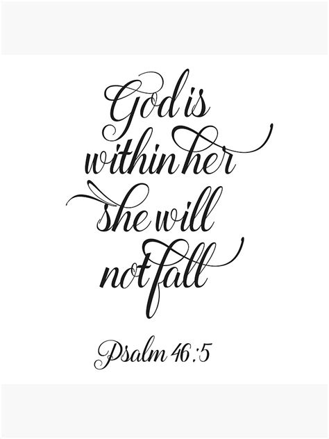 God is within her she will not fall. "God is within her - Bible Quote - Psalm 46:5" Art Print by Sago-Design | Redbubble
