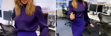 Amanda Holden Shows Off Her Incredible Curves In Figure Hugging Top And Pencil Skirt With Leg