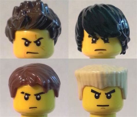 Lego Ninjago Minifigure Set Of 5 Hair Pieces Lloyd Kai Zane Jay Cole