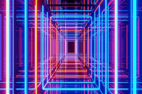Premium Photo Abstract Neon Light Background Growing Neon Technology