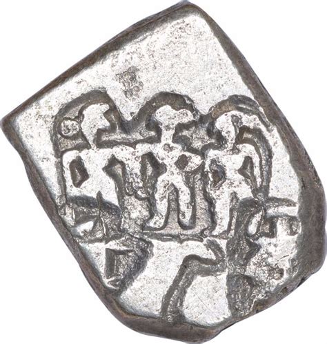 Punch Marked Silver Karshapana Coin Of Post Mauryas