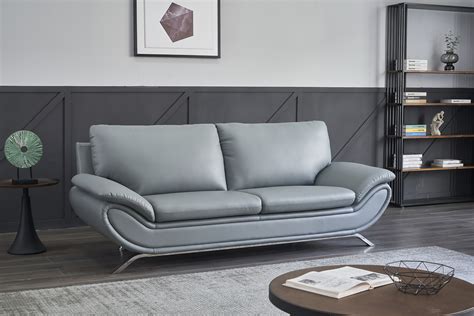 V Dallas Modern Leather Sofa Set Grey Matisseco