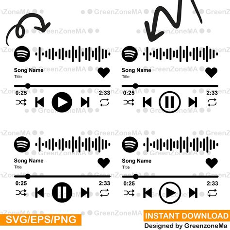 spotify music player pause play svg files for your poster or shirt spotify player glass svg