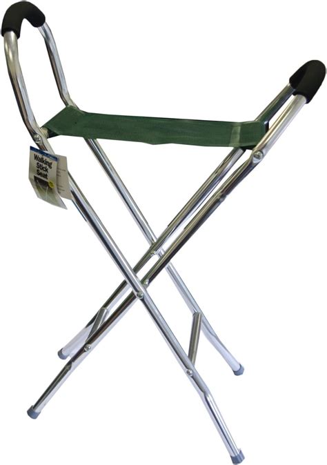 Streetwize Folding Stool Lightweight Aluminium Chair Walking Stick