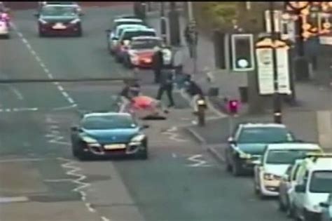 Watch Urmston Trafford Street Fight Shocking Cctv Footage Captures
