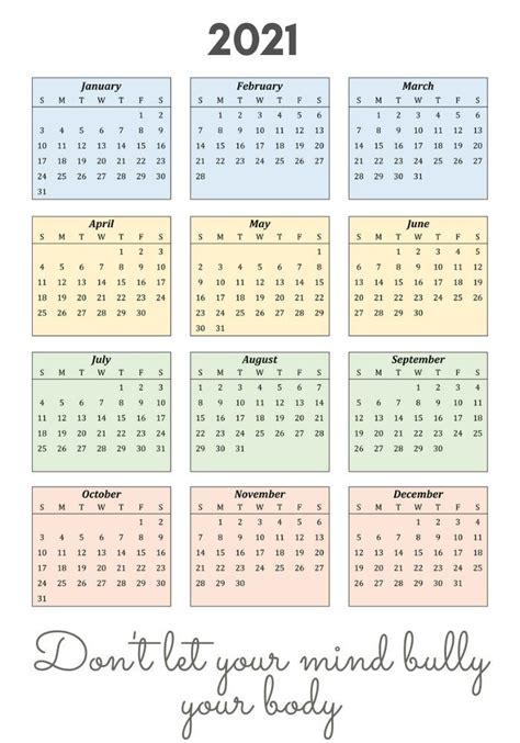 Template Kalender 2021 Pdf Aesthetic Kremi Png
