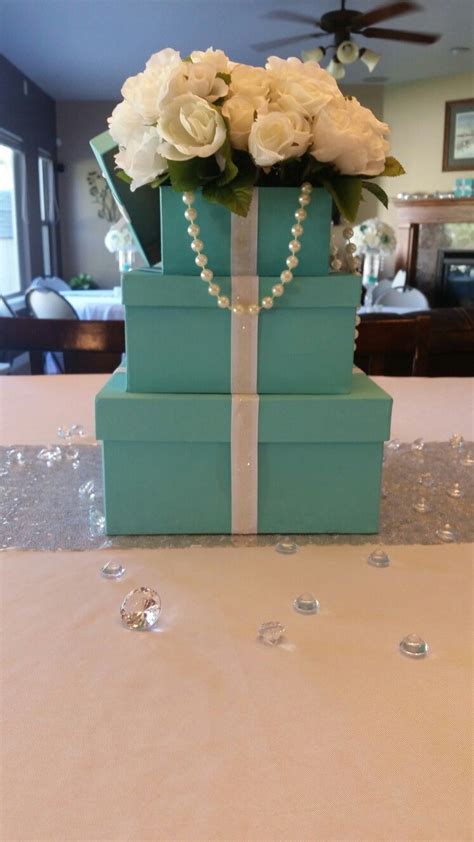 breakfast at tiffany s bridal shower boxes centerpiece tiffany bridal shower shower box